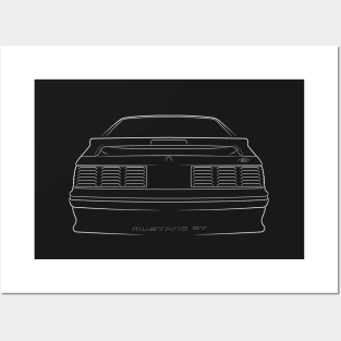 Ford Mustang GT - rear stencil, white Posters and Art